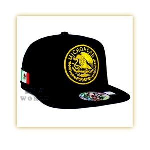 MEXICAN Hat MEXICO Federal Logo State Snapback Baseball Cap- Michoacan/Gold Logo
